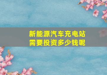 新能源汽车充电站需要投资多少钱呢