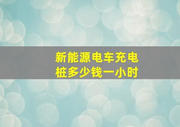 新能源电车充电桩多少钱一小时