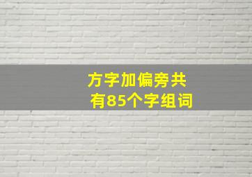 方字加偏旁共有85个字组词