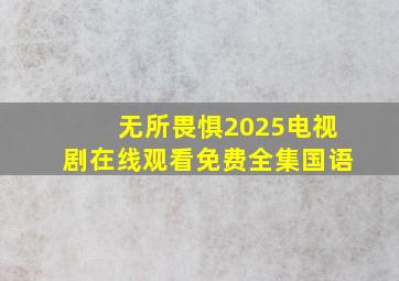 无所畏惧2025电视剧在线观看免费全集国语