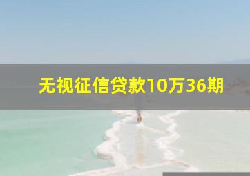 无视征信贷款10万36期