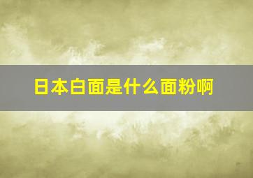 日本白面是什么面粉啊