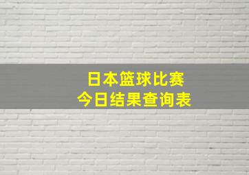 日本篮球比赛今日结果查询表