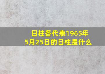 日柱各代表1965年5月25日的日柱是什么