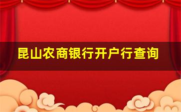 昆山农商银行开户行查询