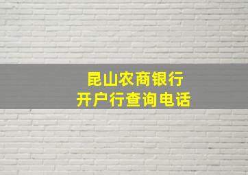 昆山农商银行开户行查询电话