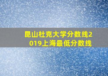 昆山杜克大学分数线2019上海最低分数线