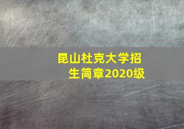 昆山杜克大学招生简章2020级