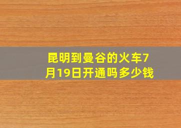 昆明到曼谷的火车7月19日开通吗多少钱