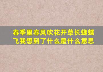 春季里春风吹花开草长蝴蝶飞我想到了什么是什么意思