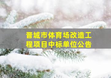 晋城市体育场改造工程项目中标单位公告