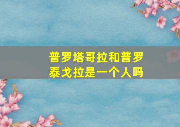 普罗塔哥拉和普罗泰戈拉是一个人吗