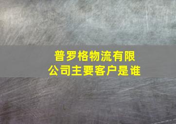 普罗格物流有限公司主要客户是谁