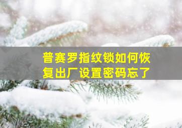 普赛罗指纹锁如何恢复出厂设置密码忘了