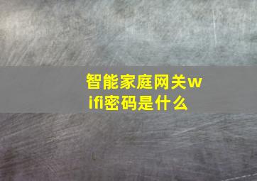 智能家庭网关wifi密码是什么