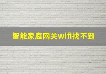 智能家庭网关wifi找不到