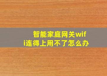 智能家庭网关wifi连得上用不了怎么办