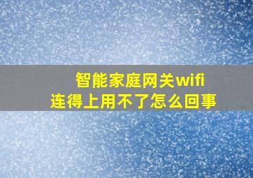 智能家庭网关wifi连得上用不了怎么回事