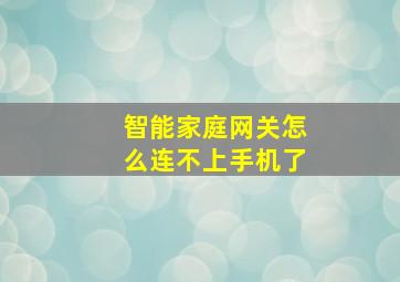 智能家庭网关怎么连不上手机了