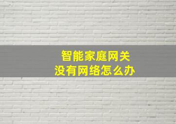 智能家庭网关没有网络怎么办