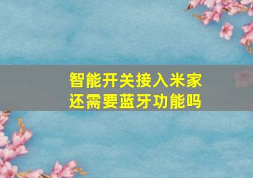 智能开关接入米家还需要蓝牙功能吗