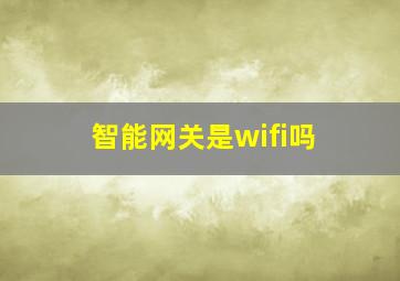 智能网关是wifi吗