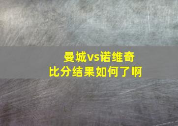 曼城vs诺维奇比分结果如何了啊