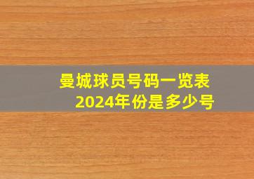 曼城球员号码一览表2024年份是多少号