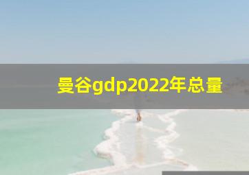 曼谷gdp2022年总量