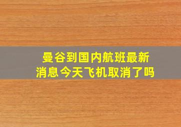 曼谷到国内航班最新消息今天飞机取消了吗