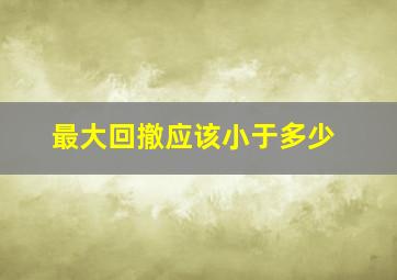 最大回撤应该小于多少