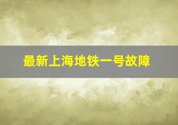 最新上海地铁一号故障