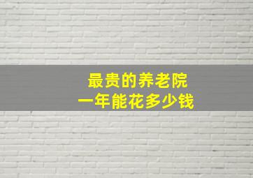 最贵的养老院一年能花多少钱