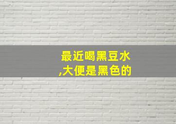 最近喝黑豆水,大便是黑色的