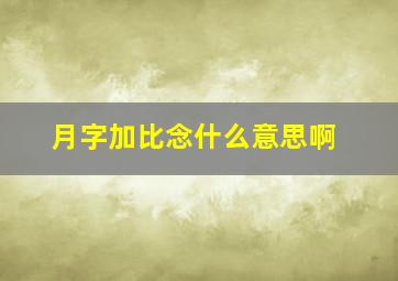 月字加比念什么意思啊