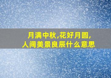 月满中秋,花好月圆,人间美景良辰什么意思