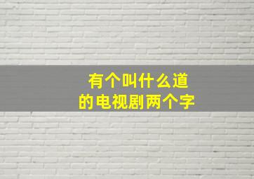 有个叫什么道的电视剧两个字