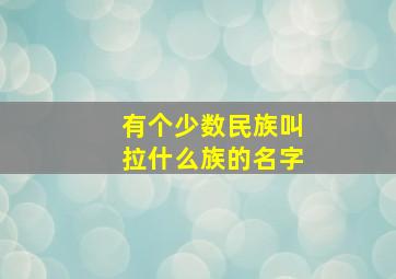 有个少数民族叫拉什么族的名字