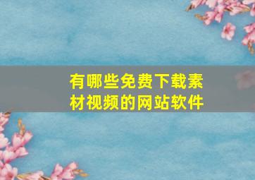 有哪些免费下载素材视频的网站软件