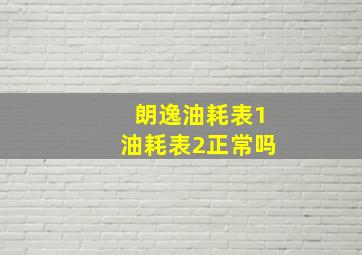 朗逸油耗表1油耗表2正常吗