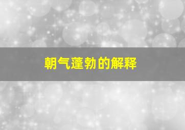 朝气蓬勃的解释