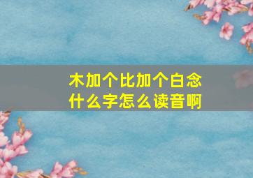 木加个比加个白念什么字怎么读音啊