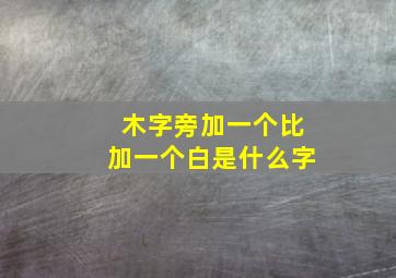 木字旁加一个比加一个白是什么字