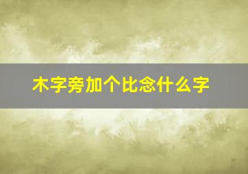 木字旁加个比念什么字