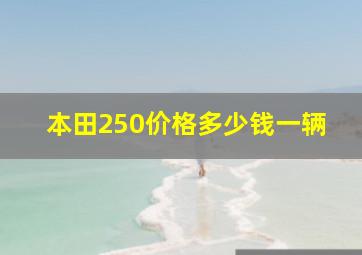 本田250价格多少钱一辆