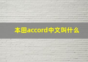 本田accord中文叫什么