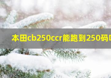 本田cb250ccr能跑到250码吗