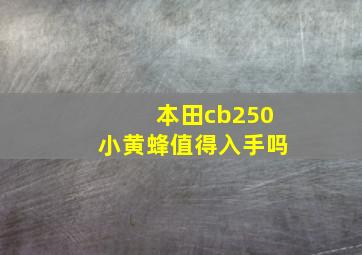 本田cb250小黄蜂值得入手吗