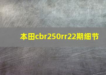 本田cbr250rr22期细节