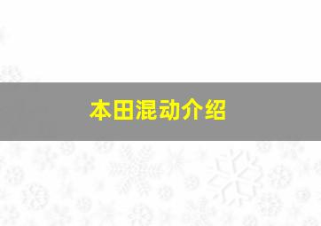 本田混动介绍